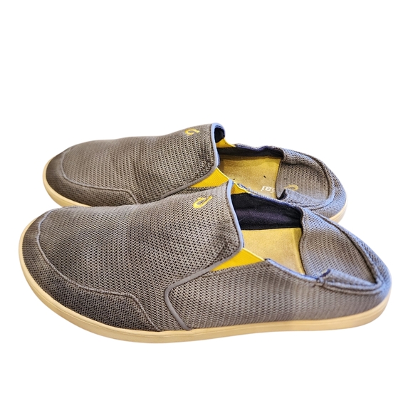 Olukai Nohea Mesh Shoes Mens Grey White Loafers Slip On Sneakers Sz 11 main image 5